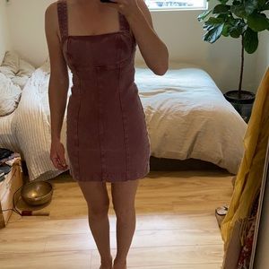 Pink denim dress